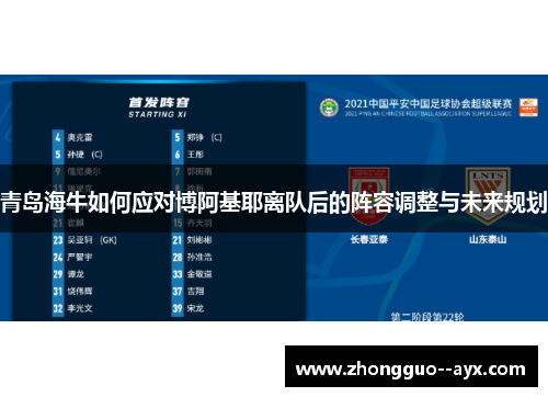 青岛海牛如何应对博阿基耶离队后的阵容调整与未来规划